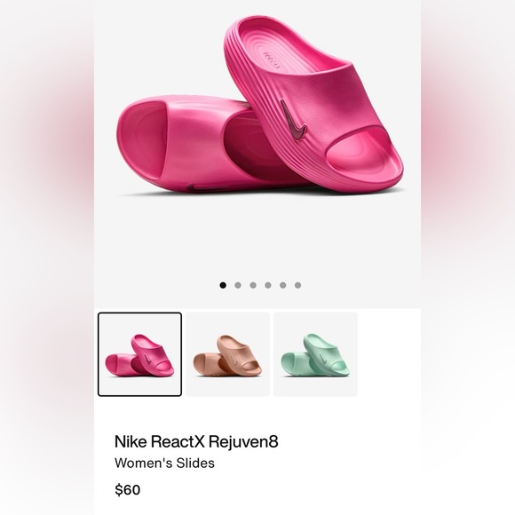 Nike ReactX Rejuven8 Bright Barbie Pink Slides - Picture 1 of 6